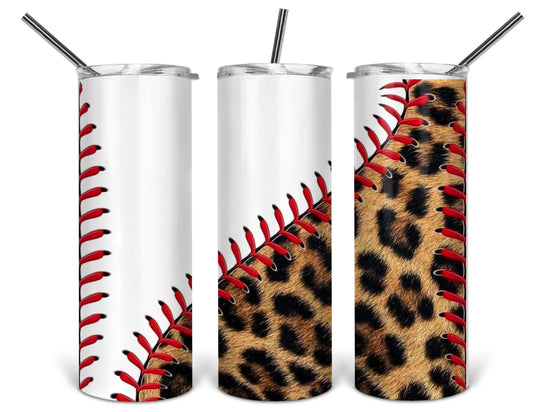 baseball leopard 20 oz tumbler