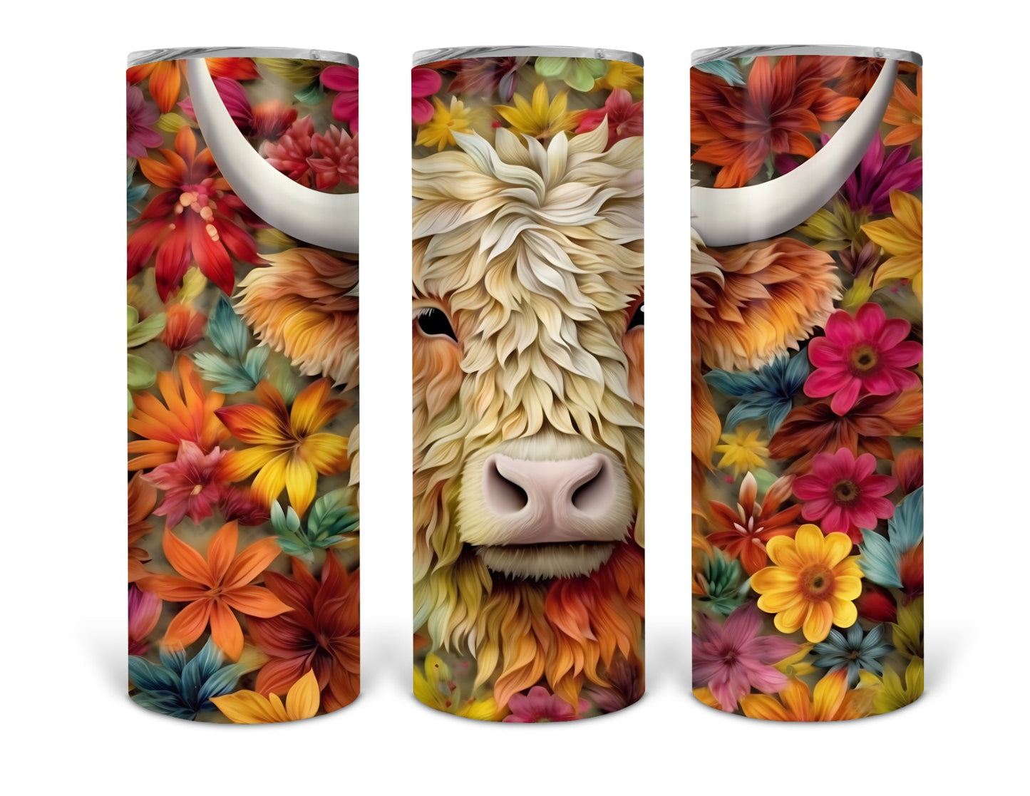 3D highland cow tumbler 2 .bnb