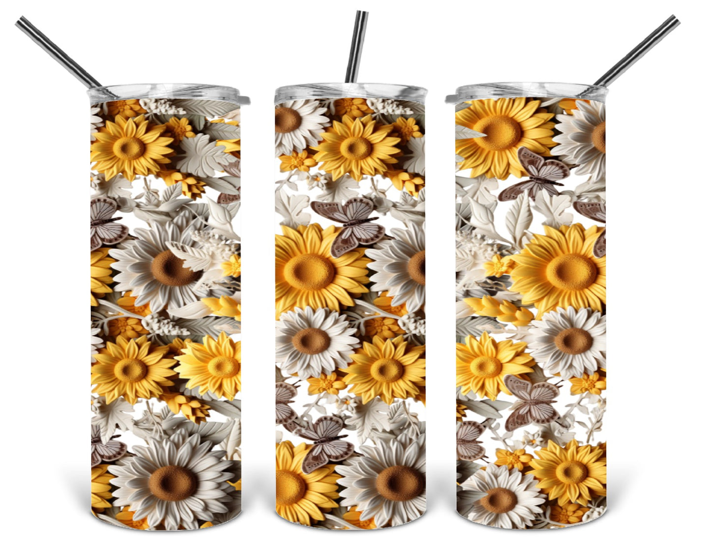 3D sunflower butterfly 20 oz .tld23