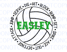 easley volleyball with words .bnb