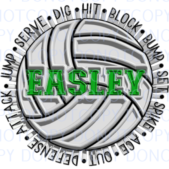 easley volleyball with words extruded .bnb