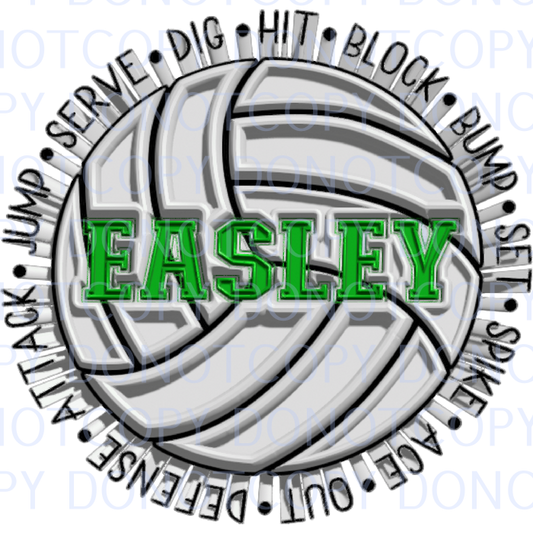 easley volleyball with words extruded .bnb