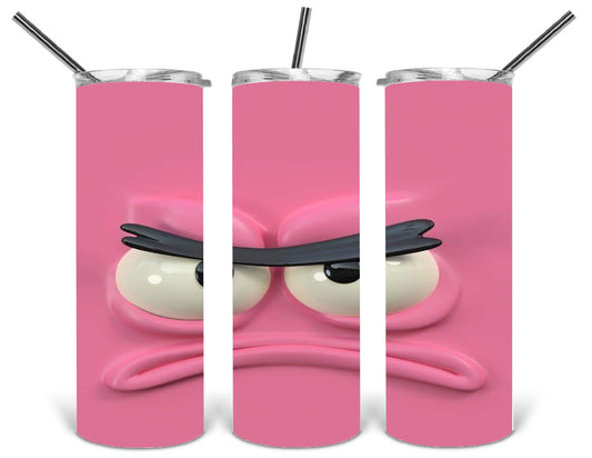 3 d pink angry face .fdg