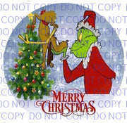 green guy and dog Christmas tree ornament .fdg