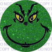 green guy glitter face ornament .fdg