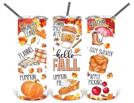 fall collage 20 oz tumbler print .bnb