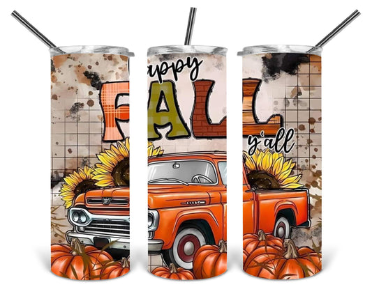 happy fall truck 20 oz tumbler print .bnb