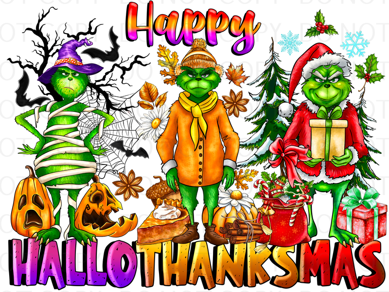 happy hallothanksmas green guy .bnb