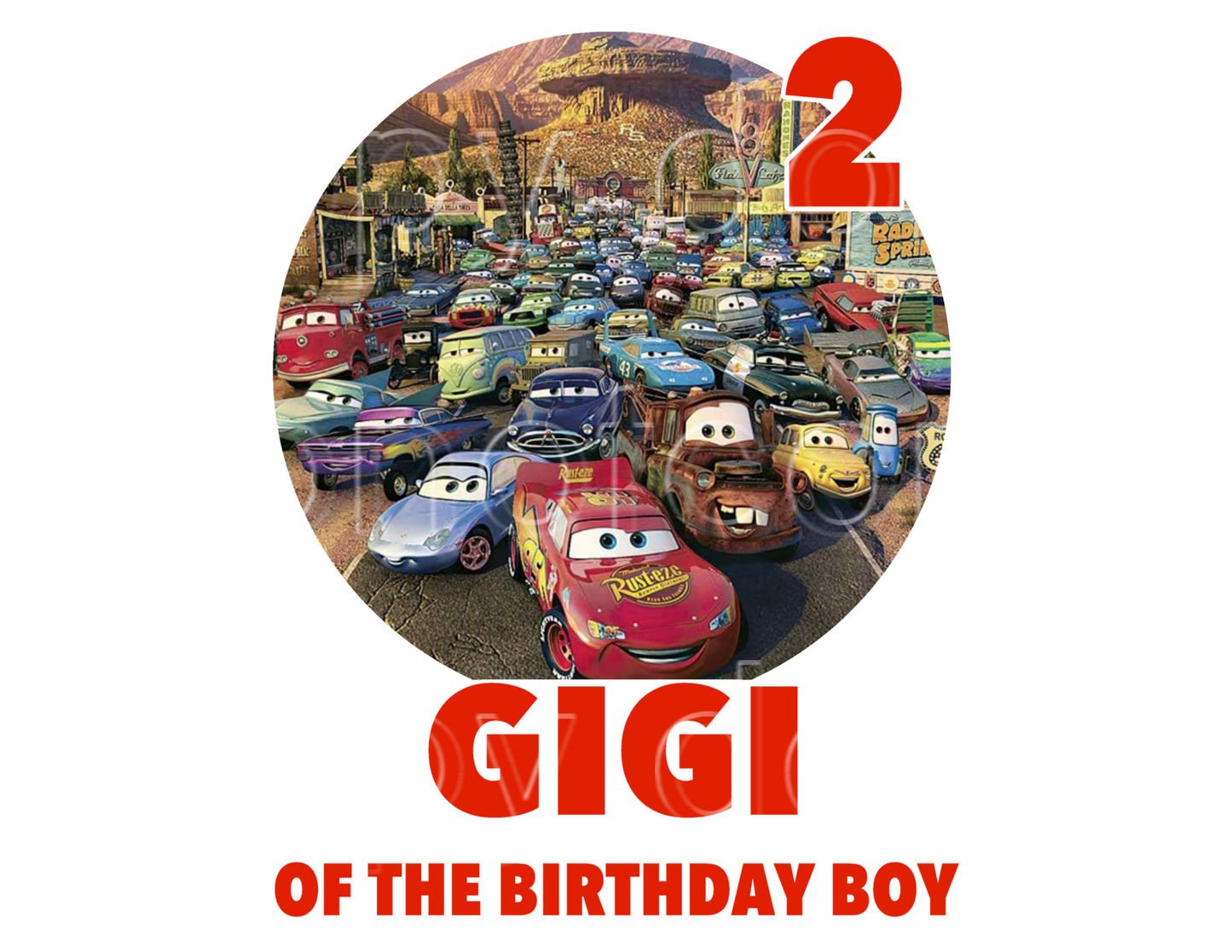 cars Gigi birthday boy .bnb