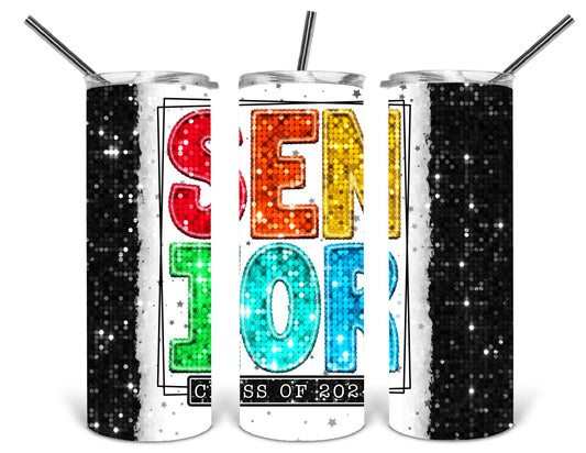 senior sparkle 2024 tumbler print .dws