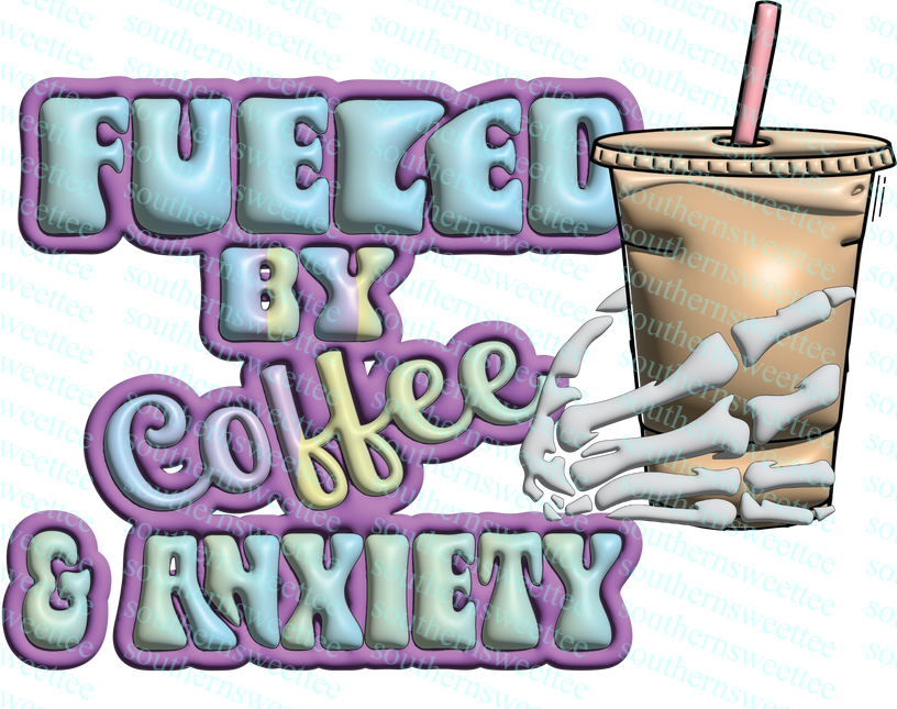 fueled by coffee and anxiety 3D .bnb