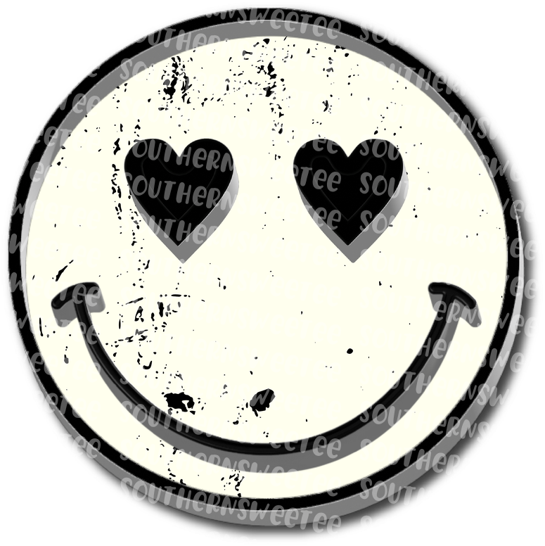 grunge smiley heart eyes extruded .bnb