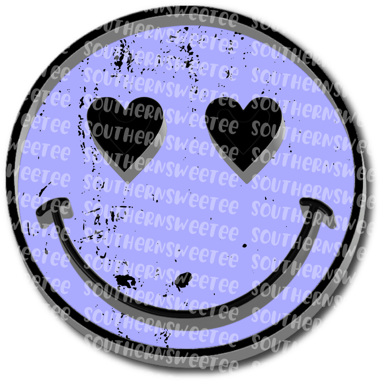 grunge smiley heart eyes extruded purple .bnb