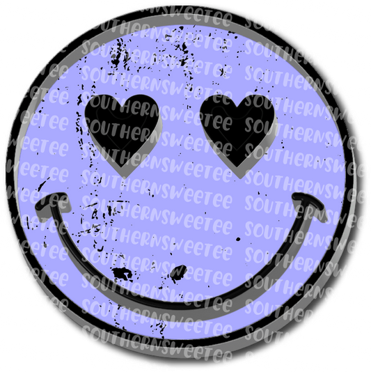 grunge smiley heart eyes extruded purple .bnb