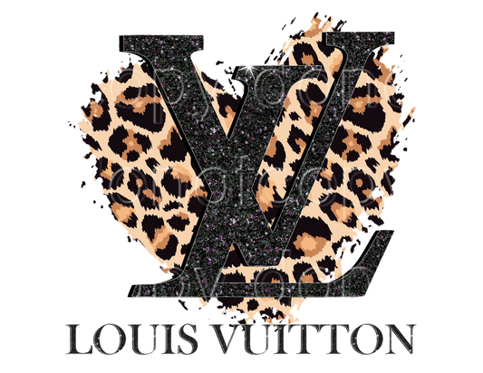 brand logo black glitter with leopard .bnb