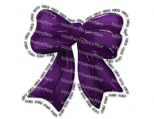 purple bow cheer outline .bnb