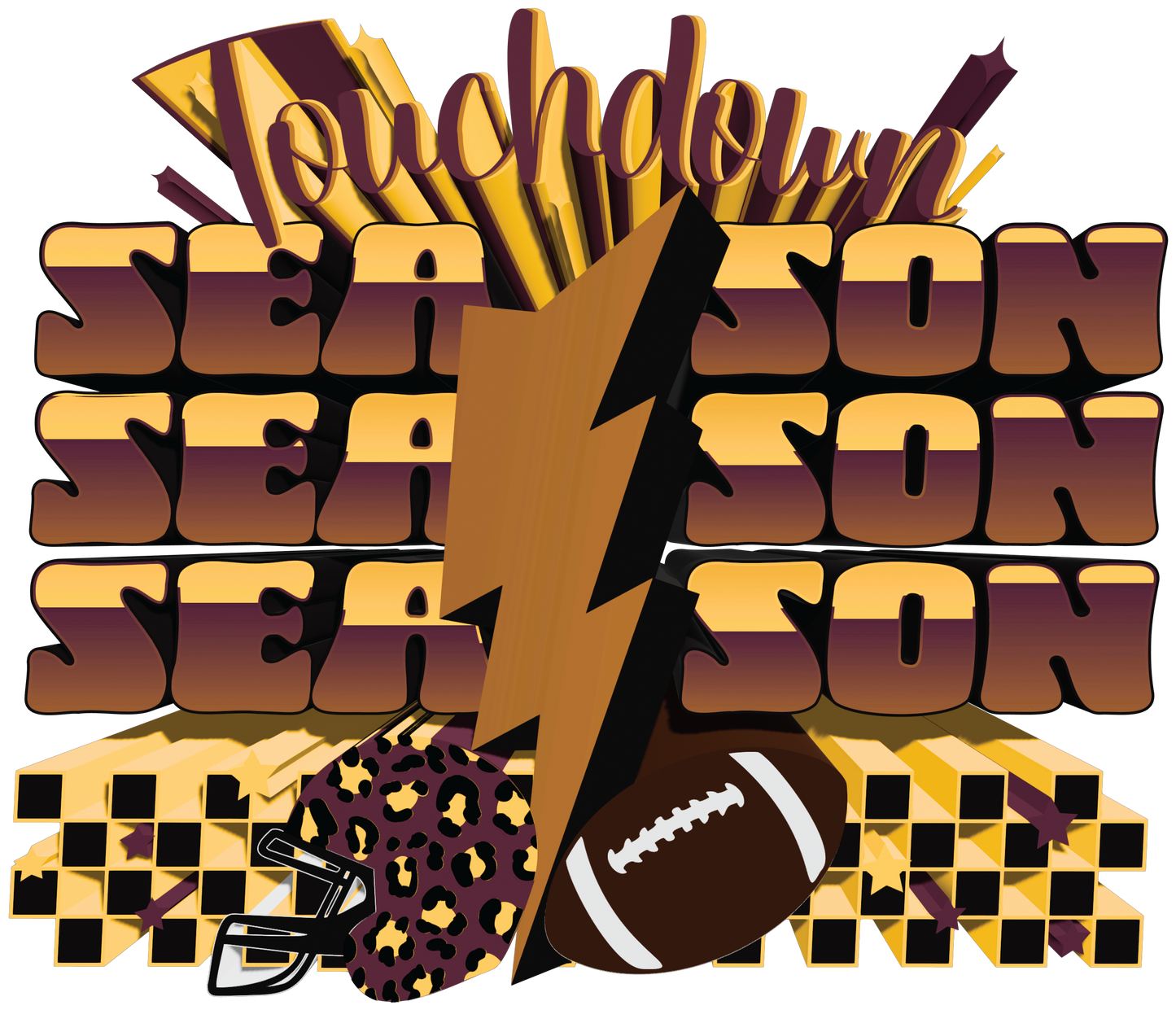 touchdown season maroon and gold extruded .bnb