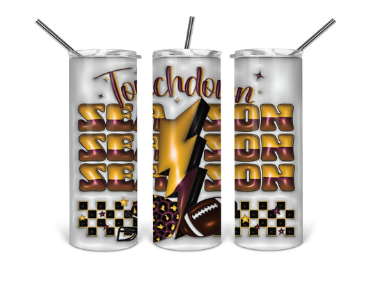 touchdown maroon and gold inflated tumbler .bnb