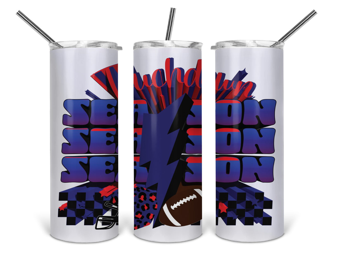 touchdown season blue and red extruded tumbler .bnb