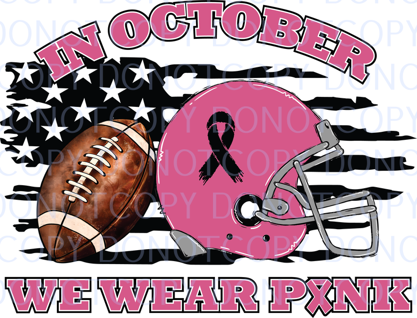 we wear pink football and helmet .bnb