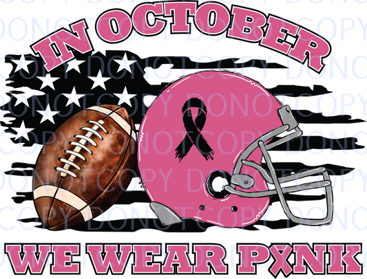 we wear pink football and helmet .bnb