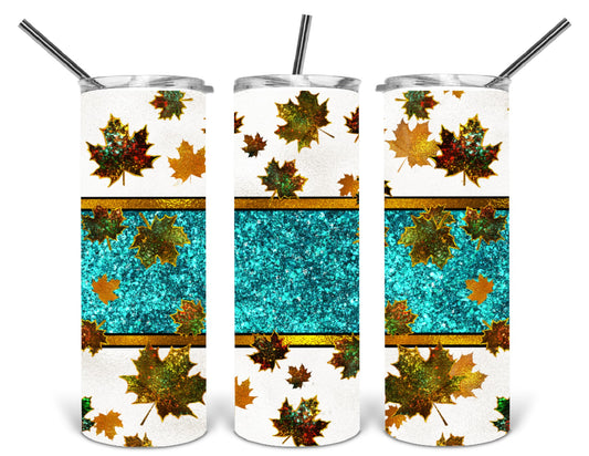 fall leaves falling 20 oz tumbler print .bnb