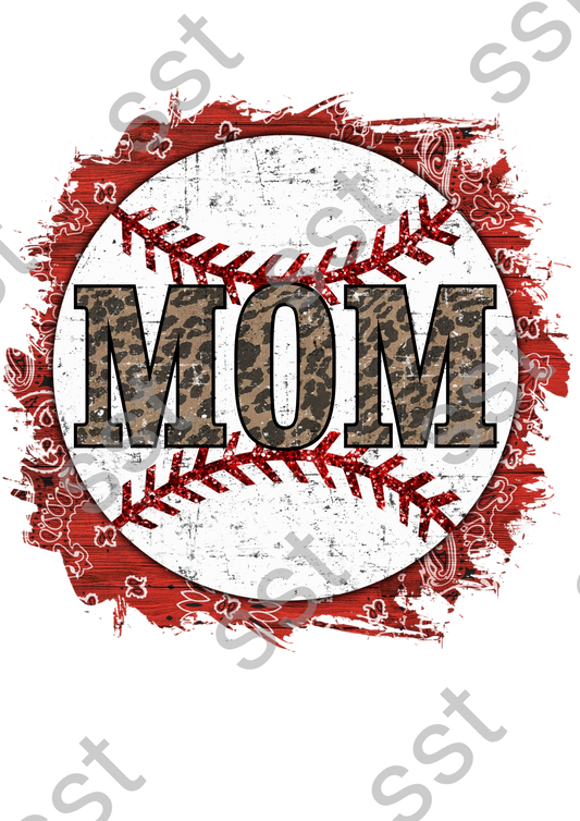 mom leopard baseball . glg