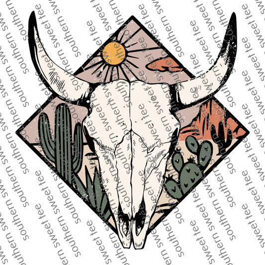 cow skull .bnb/retro