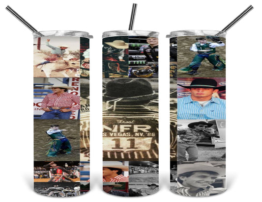 LF cowboy collage 20 oz tumbler .bnb