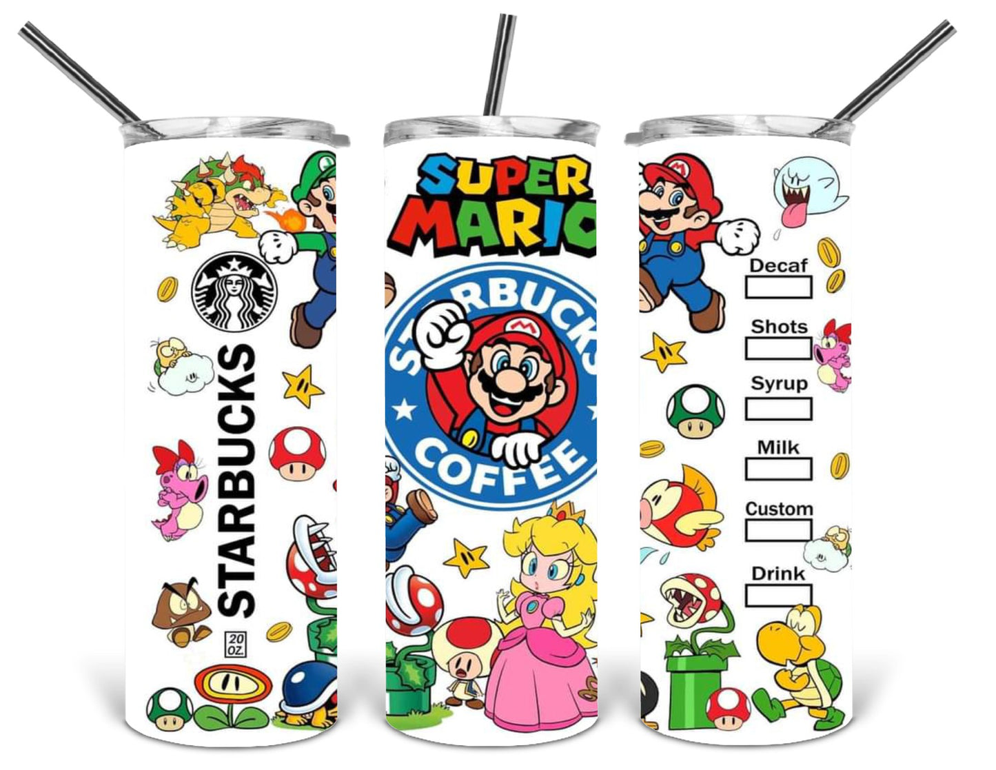 SM plumber bros blue circle 20 oz tumbler .bnb