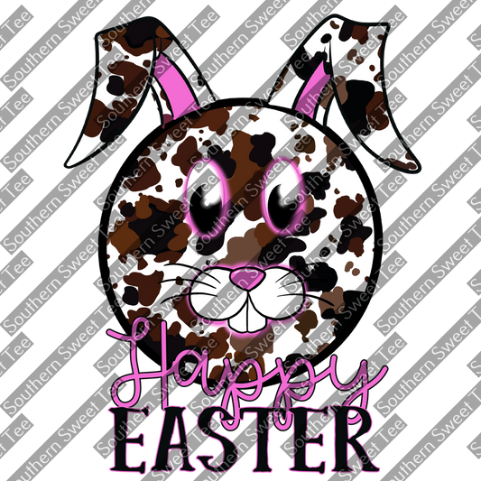 happy easter cow print rabbit .teb