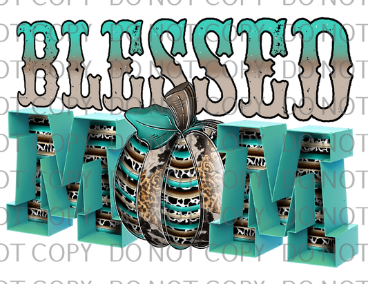 blessed mom teal serape .tld