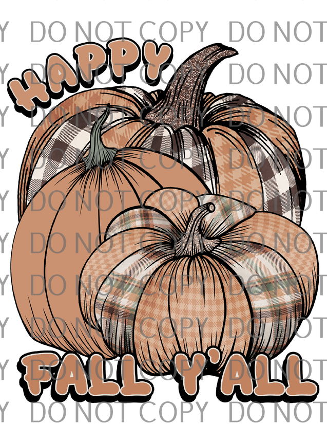 Happy fall y'all harvest flannel .tld