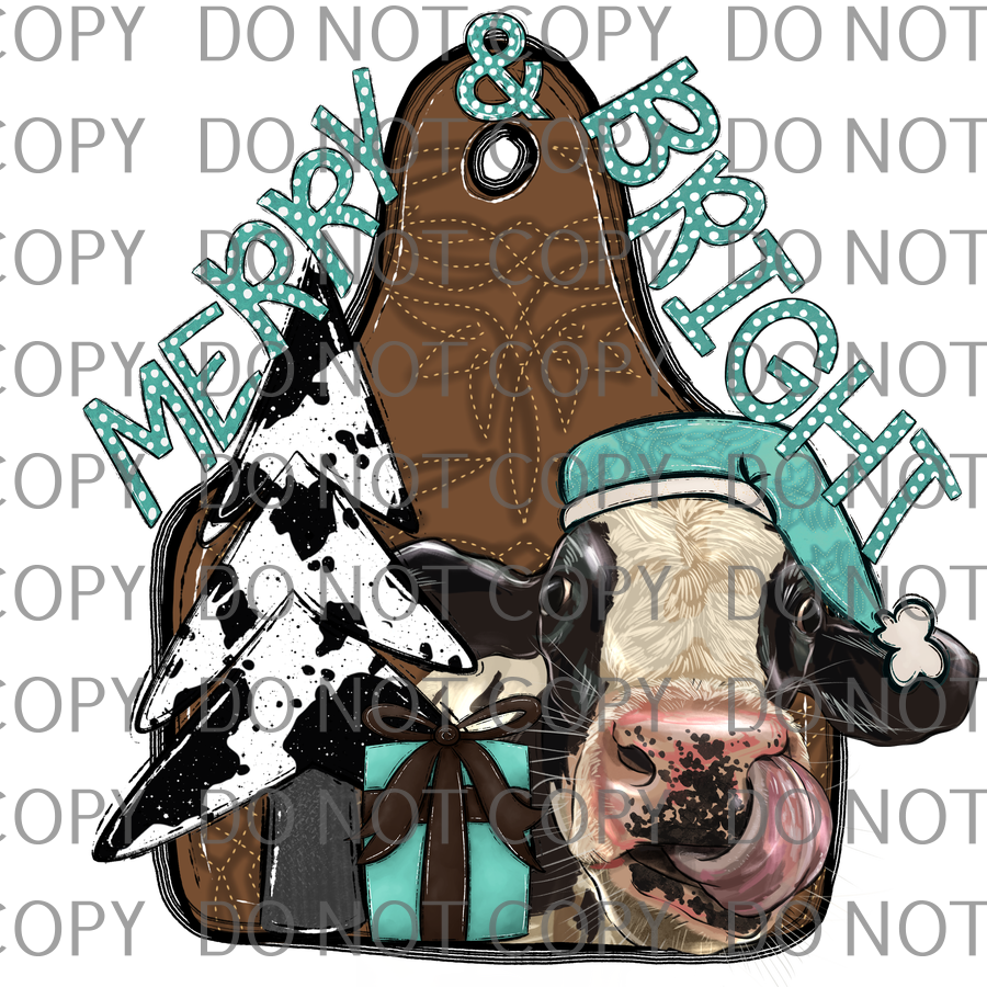 merry and bright cow tag .rtd/fun