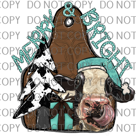 merry and bright cow tag .rtd/fun