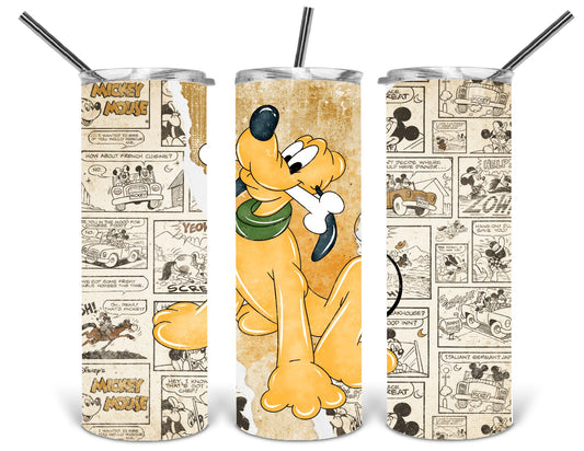 retro cartoon yellow dog 20 oz tumbler .bnb