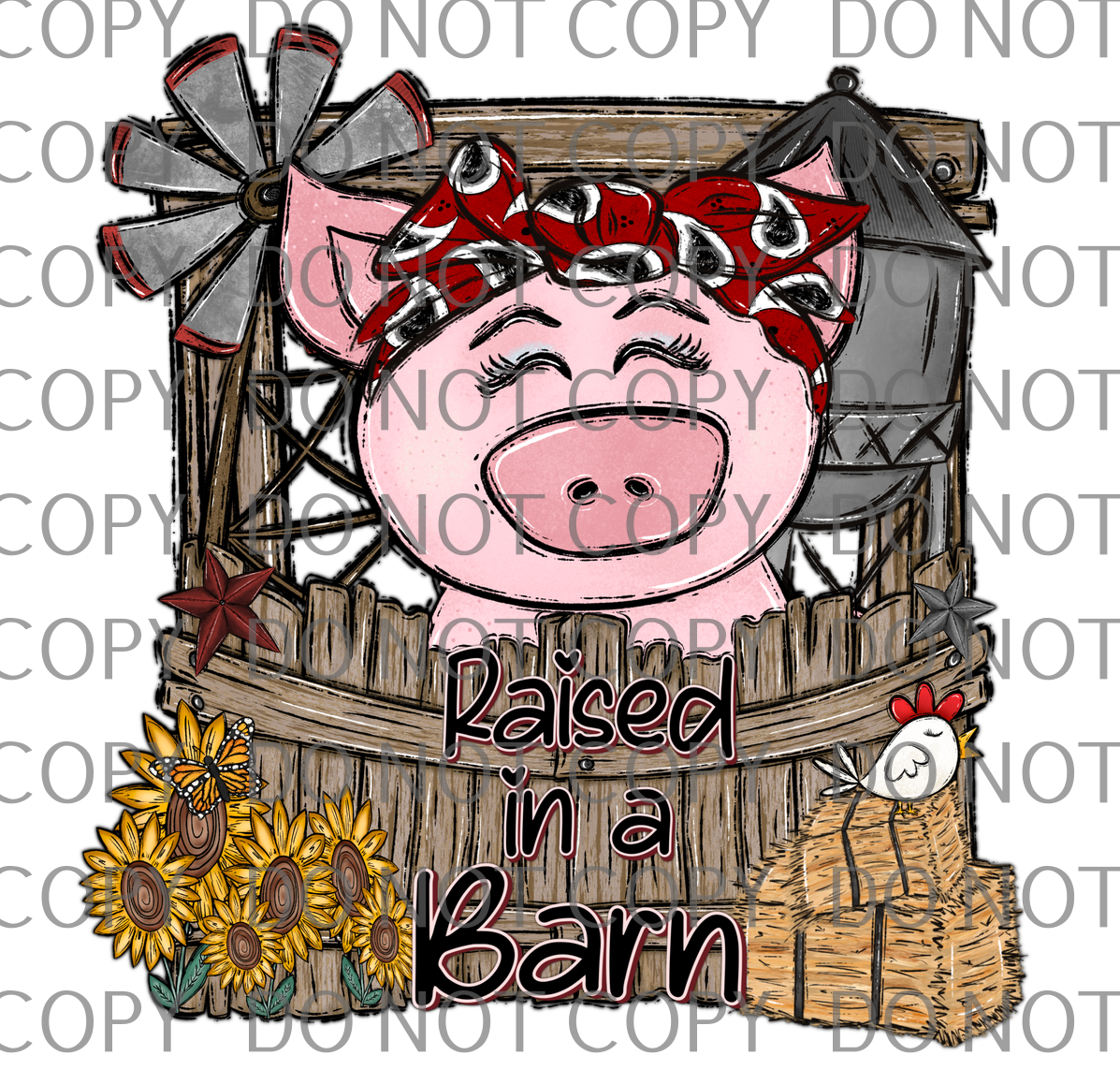 raised in a barn pig .rtd/fun