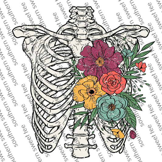 skeleton flowers .bnb/retro