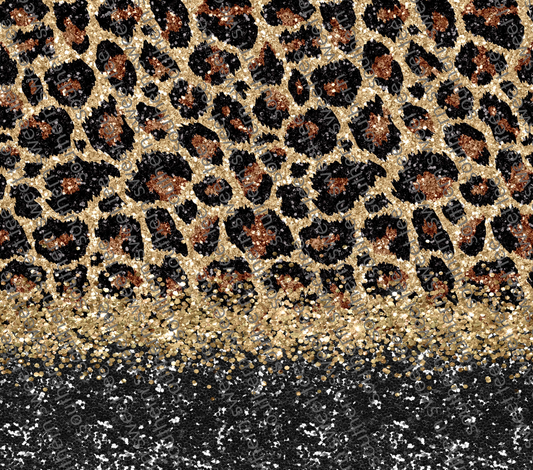 leopard and black glitter 20 0z tumbler .bnb