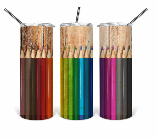 colored pencils tumbler 9.3 x 8.2 .bnb