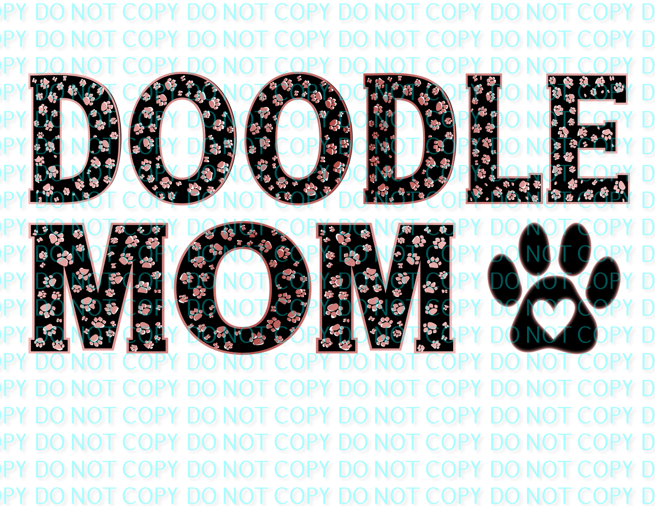 doodle mom paw print font .bnb