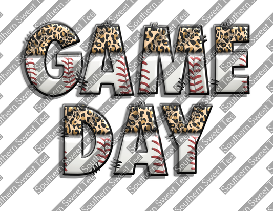 game day baseball and leopard font .bnb