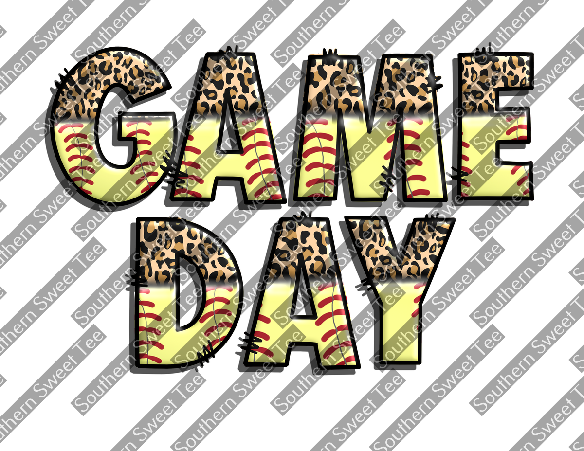 game day softball and leopard font .bnb