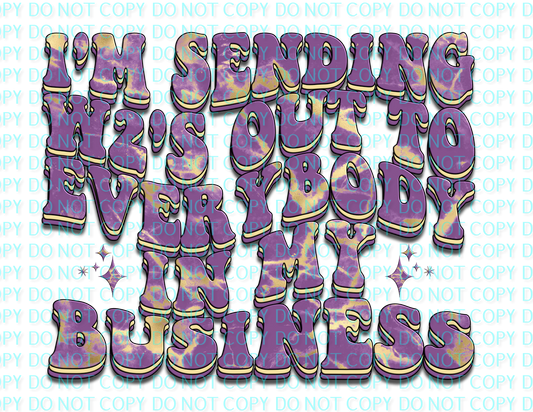 i'm sending w2's purple and gold .bnb