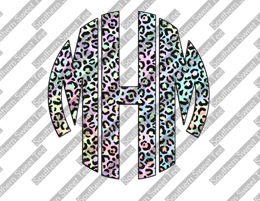 iridescent 6 leopard monogram .bnb