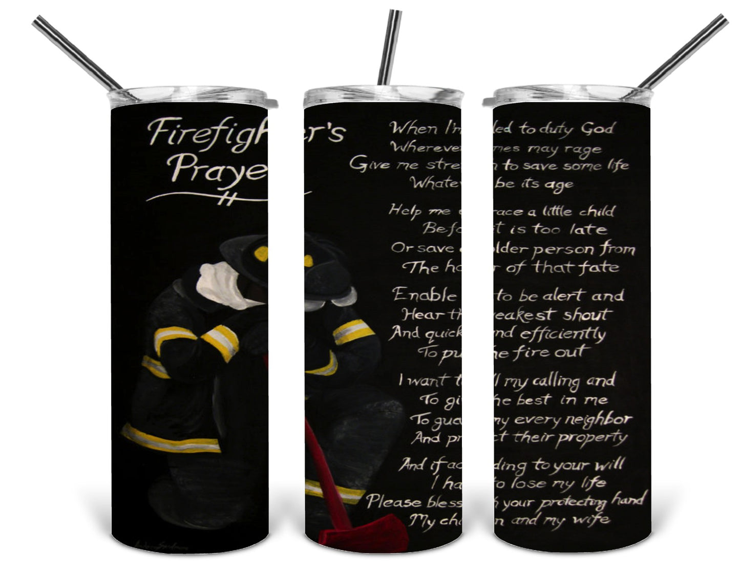 firefighter prayer 20 oz tumbler .bnb