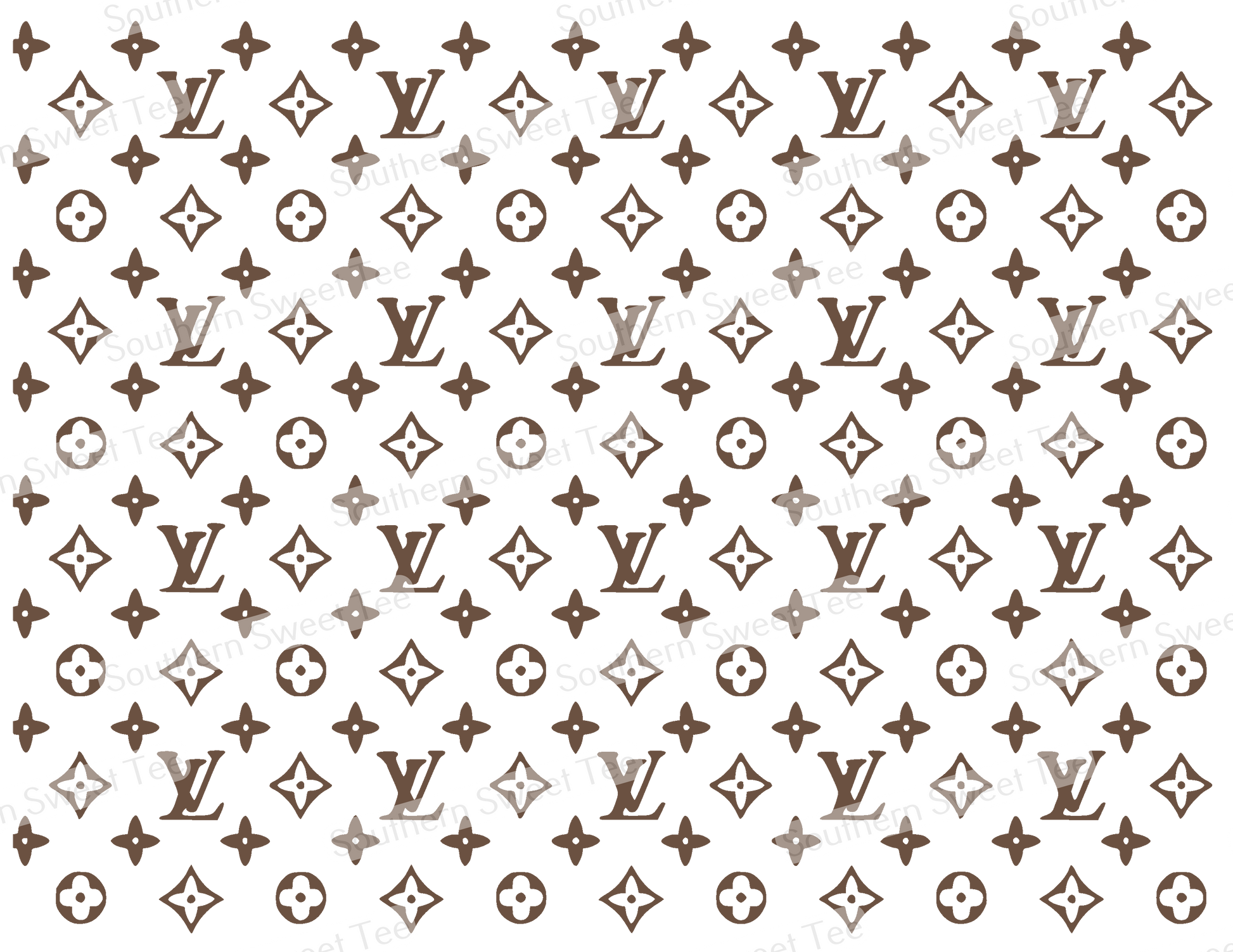 lv logo pattern brown .bnb – $outhern Sweet Tee