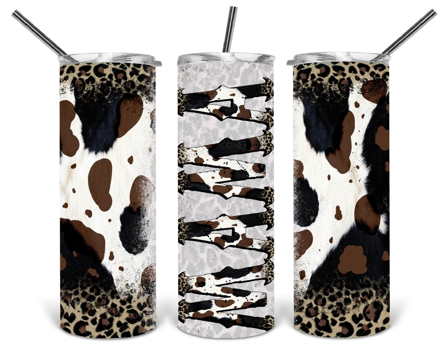 cowhide leopard mama tumbler .bnb