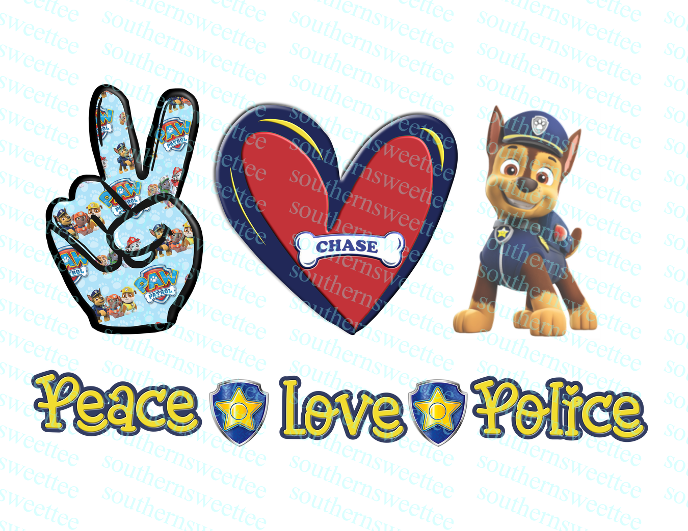 peace love police with chase .bnb