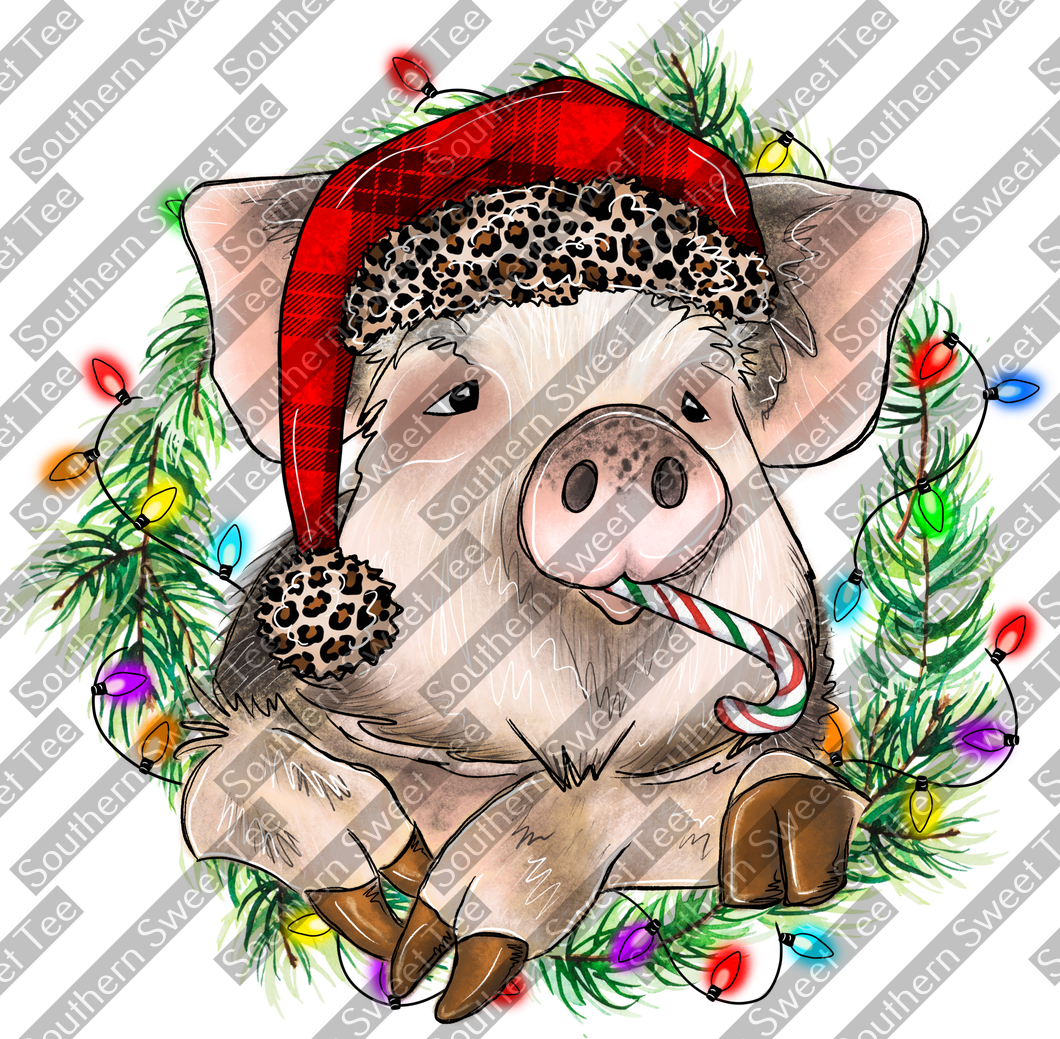 christmas pig leopard hat .bnb